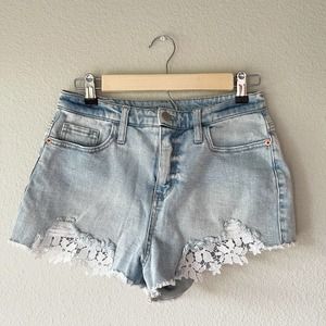 Wild Fable Lace Trim High Rise Denim Shorts Size 6